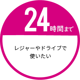 レジャーやドライブに２４時間レンタル
